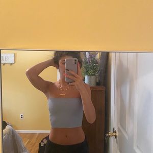 Blue tube top LA hearts